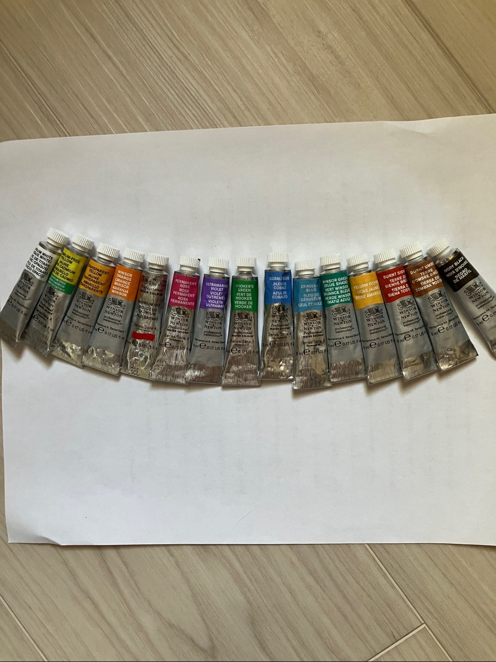Winsor & Newton Professional Watercolor 5 ml tubes lot of 15 New